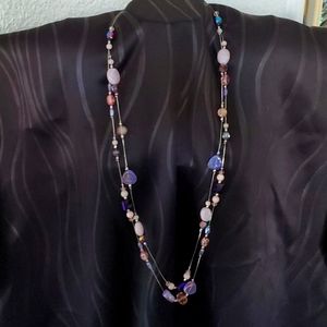 Pink and Purple Beaded Premier Designs Necklace